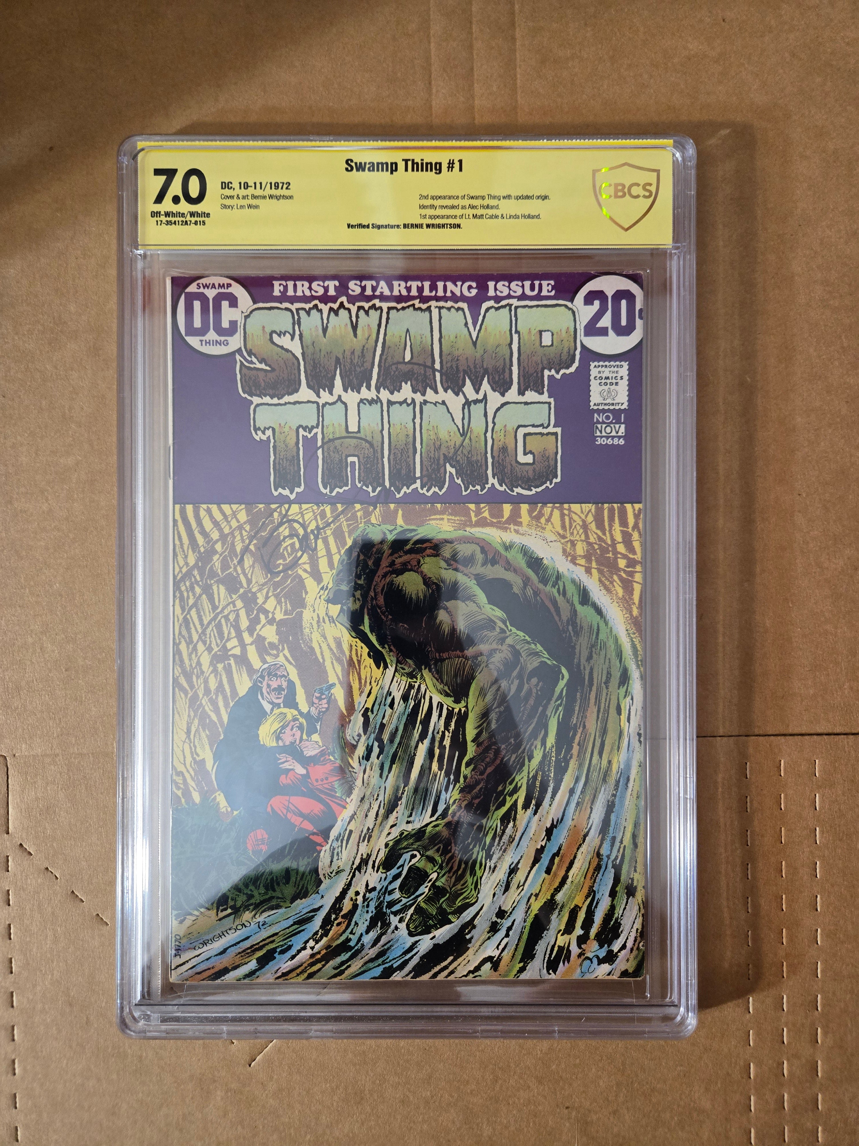 CBCS NOT CGC 7.0 Swamp Thing #1 SIGNED Bernie Wrightson