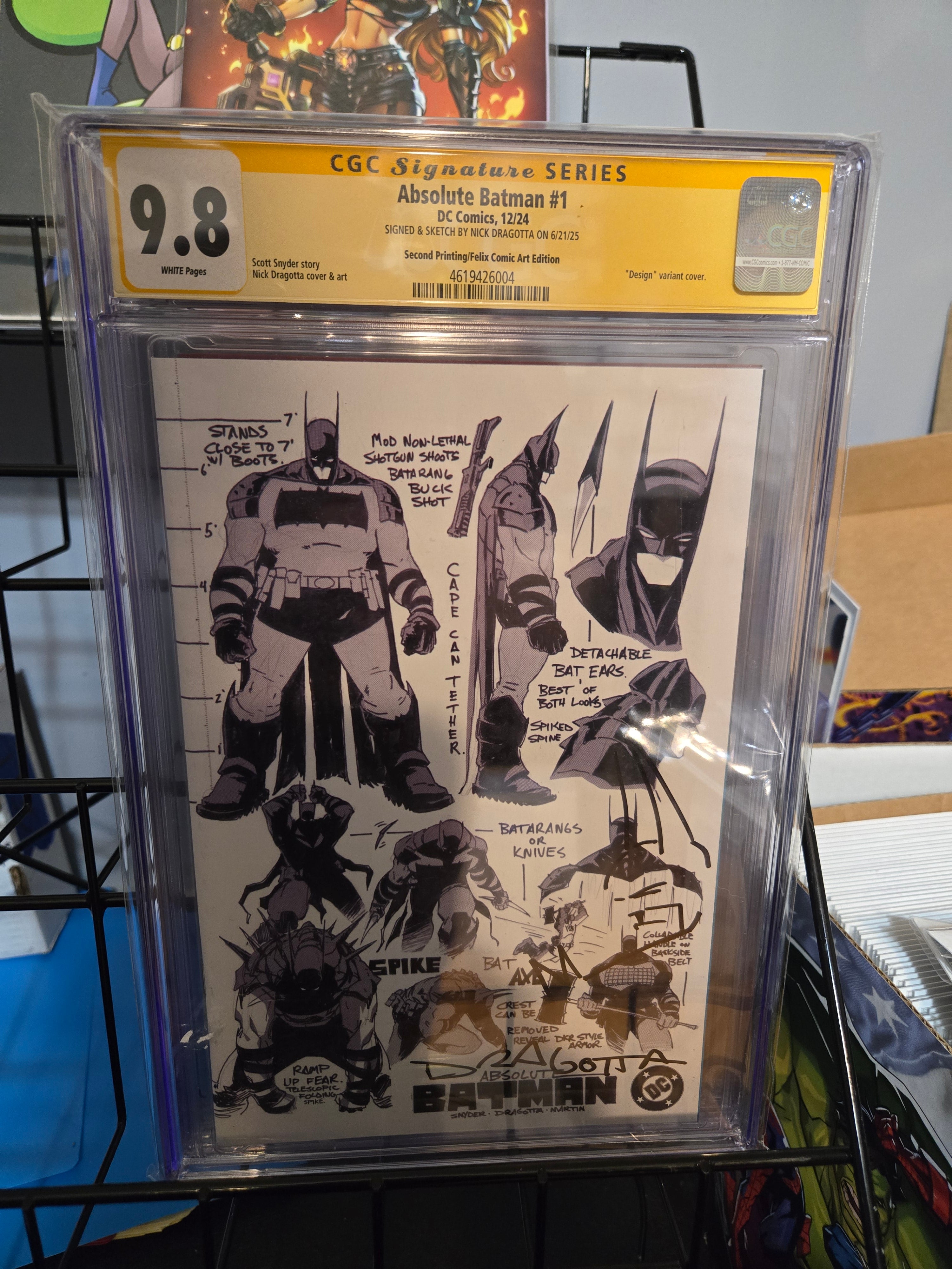 CGC SS 9.8 Absolute Batman #1 Felix SIGNED & Remarked Dragotta