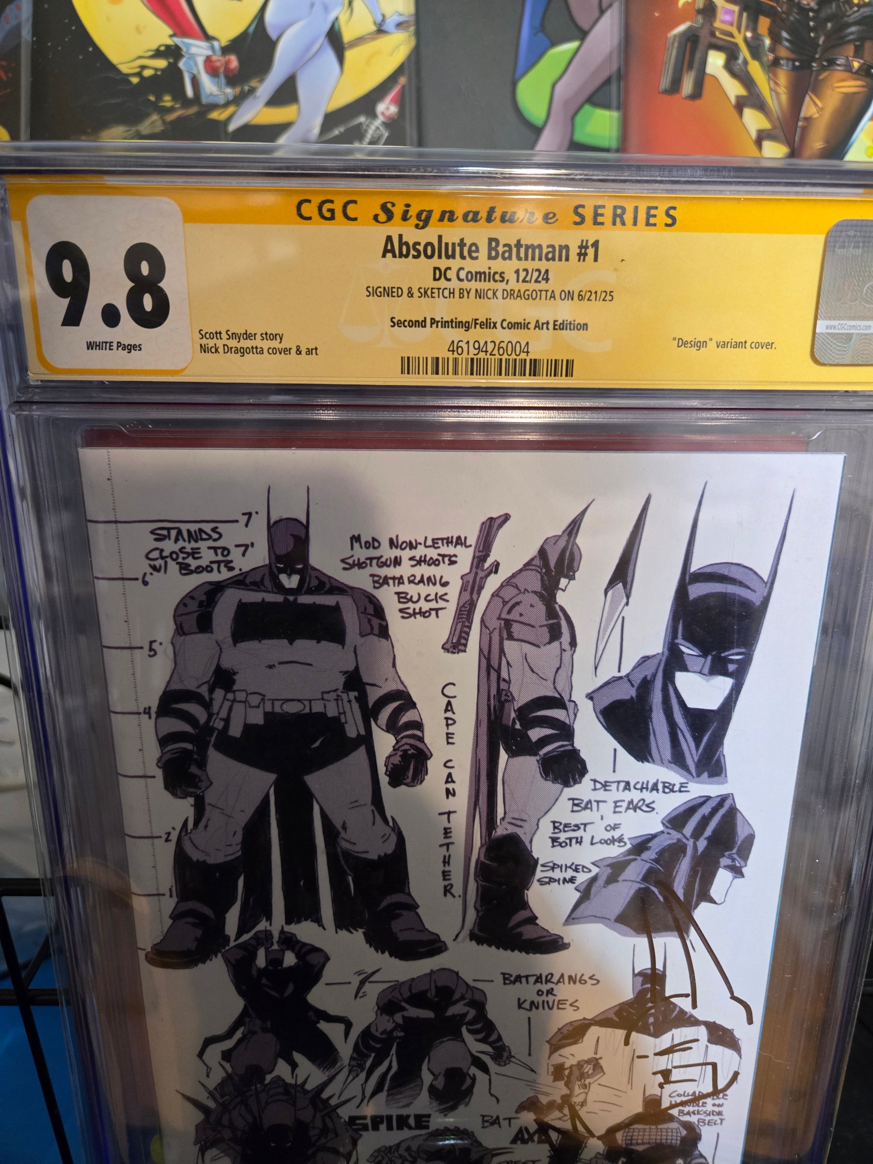 CGC SS 9.8 Absolute Batman #1 Felix SIGNED & Remarked Dragotta
